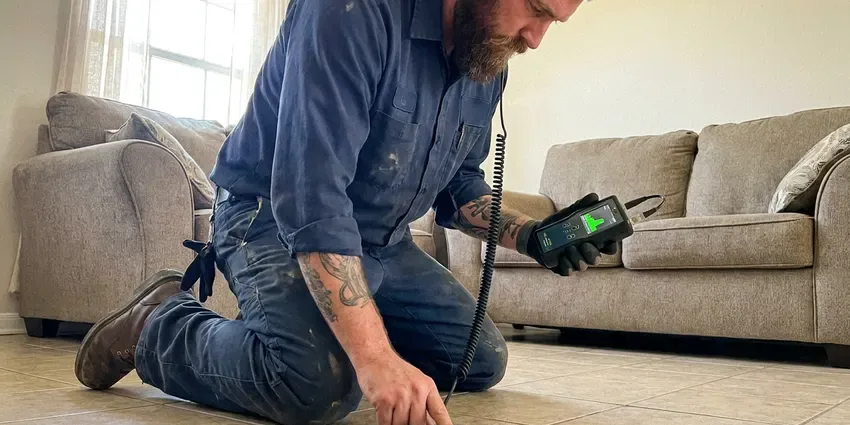 GLN Plumbing technician providing flood restoration in Newark
