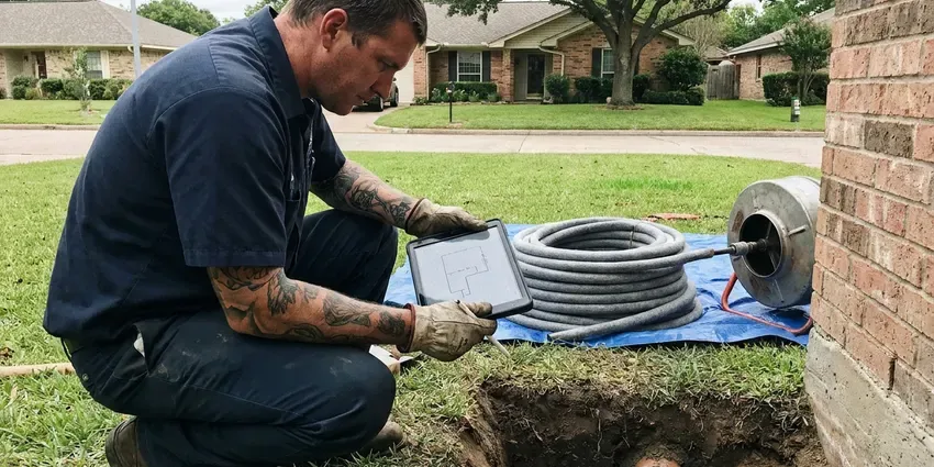 GLN Plumbing technician providing copper pipe leak repair in Newark